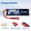2units Zeee 11.1V 50C 3200mAh 3S Lipo Battery with Deans Connector Softcase Battery for RC Airplane Helicopter RC Car Truck Boat FPV Battery - Image 7