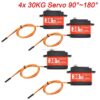 Waterproof 180/270/360 Degree 20KG 25KG 30kg 35kg 60kg Large Torque Digital Coreless Servo Aluminium Metal Gears 25T Arm RC Car - Image 23