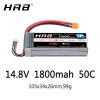 HRB Lipo 4S Battery 14.8V 1800mah - 50C XT60 For Fishing Bait Boats Buggy Cars Airplane Hobby RC Parts T EC5 XT90 Deans Female — изображение 2