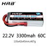 HRB Lipo 6S 3300mah 22.2V Battery - XT60 T Deans XT90 EC5 For Quadcopter FPV Airplanes Racing Off-Road Cars Boats RC Parts 50C - Image 2