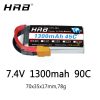 HRB 2S 7.4V 1300mah Lipo Battery 90C For  FPV RC Car RC Truck RC Truggy RC Airplane UAV Drone — изображение 2