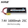 HRB Lipo 2S Battery 16000mah - 7.4V 25C XT60 T EC2 EC3 EC5 XT90 XT30 for For RC Car Truck Monster Boat Drone RC Toy - Image 2