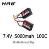 HRB 2S 3S Lipo Battery 5000mah - 100C 7.4V 11.1V XT60 Deans EC5 EC3 RC Car FPV Airplanes - Image 2