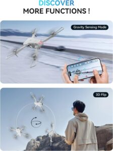 ROVPRO S60 Drone with Camera for Adults - 4K - ROVPRO Dual Camera S60 RC Quadcopter with APP Control - Obstacle Avoidance, Waypoint Fly, Altitude Hold, Follow Me, Roll Mode, Headless Mode (White) — изображение 2