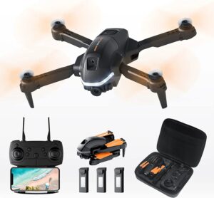Hilldow D13 Camera Drone - 1080P Camera,Intelligent Obstacle Sensing, LED Headlights, RC Quadcopter 24 Min Long Flight Time in 3 Batteries