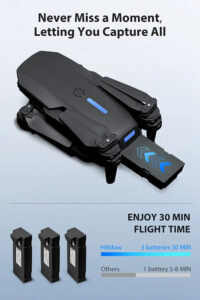 Hilldow D11 Drone - 1080P HD Mini Drone for Kids, FPV RC Quadcopter 30 Min Long Flight Time in 3 Batteries, 3D Flip, Outdoor Carrying Case, Gift for Girls/Boys/Teens — изображение 4