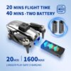 TizzyToy ‎BL01 Drone - 4K Camera Drone with Carrying Case,2 batteries provide a total of 40 mins of battery life,120° Adjustable Lens,One Key Take Off/Land,Altitude Hold,360° Flip — изображение 4