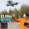 REDRIE JY02 Drone with Camera - Foldable Mini Drone for Adults and Kids with 1080P FPV Camera, Upgrade Altitude Hold, Gestures Selfie, Waypoint Fly, Headless Mode, 3D Flip, One Key Start, 3 Speed Mode, Circle Fly, 2 Batteries - Image 4