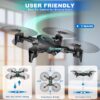 REDRIE JY02 Drone with Camera - Foldable Mini Drone for Adults and Kids with 1080P FPV Camera, Upgrade Altitude Hold, Gestures Selfie, Waypoint Fly, Headless Mode, 3D Flip, One Key Start, 3 Speed Mode, Circle Fly, 2 Batteries - Image 5