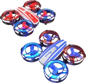 Potensic A21 Mini Drones - for Kids, 2 Pack IR Battle Drone with LED Lights, RC Quadcopter with 3D Flip, 3 Speeds, Headless Mode, Altitude Hold, Toy Gift for Boys Girls
