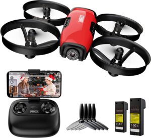 SANROCK U61W Drone - with Camera for Kids Adult Beginner 720P HD & 2 Batteries, Mini Drone Toy Gift for Boy Girl WiFi FPV RC Quadcopter, Waypoints Fly, Headless Mode, Altitude Hold, Emergency Stop