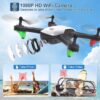 SANROCK U52 Drone - with 1080P HD Camera for Adults Kids, WiFi Live Video FPV Drones RC Quadcopters for Beginners, Gesture Control, Gravity Sensor, Altitude Hold, 3D Flip, Custom Route, One Key Backward - Bild 3