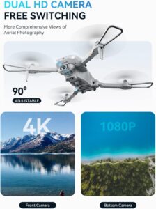 ROVPRO S60 Drone with Camera for Adults - 4K - ROVPRO Dual Camera S60 RC Quadcopter with APP Control - Obstacle Avoidance, Waypoint Fly, Altitude Hold, Follow Me, Roll Mode, Headless Mode (White) — изображение 7