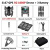 S167 Drone -  GPS 5G RC Quadcopter With 4K Camera WIFI FPV Foldable Off-Point Flying Gesture Photos Video Helicopter Toy — изображение 6