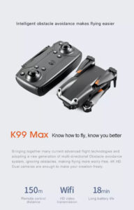K99 Max Drone - 4k camera Three-way Obstacle Avoidance Mini Drone — изображение 3