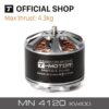 T-motor MN4120 KV400 Brushless Motor Max Thrust 4.3KG for RC Helicopters Drone - Image 3