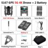 S167 Drone -  GPS 5G RC Quadcopter With 4K Camera WIFI FPV Foldable Off-Point Flying Gesture Photos Video Helicopter Toy — изображение 7