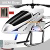 80CM RC Helicopter - Large Model 3.5CH Alloy Frame Anti-Fall All Body LED Lights 150 Meters Electric Remote Control Helicopter Toy - Image 6