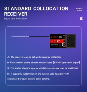 HotRC DS-4A 2.4G 4 Channel Single Hand RC Radio Transmitter with 4Ch Receiver Remote control for RC Car Boat Airplane - Bild 10