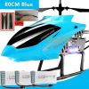 80CM RC Helicopter - Large Model 3.5CH Alloy Frame Anti-Fall All Body LED Lights 150 Meters Electric Remote Control Helicopter Toy - Image 10