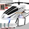 80CM RC Helicopter - Large Model 3.5CH Alloy Frame Anti-Fall All Body LED Lights 150 Meters Electric Remote Control Helicopter Toy - Image 18